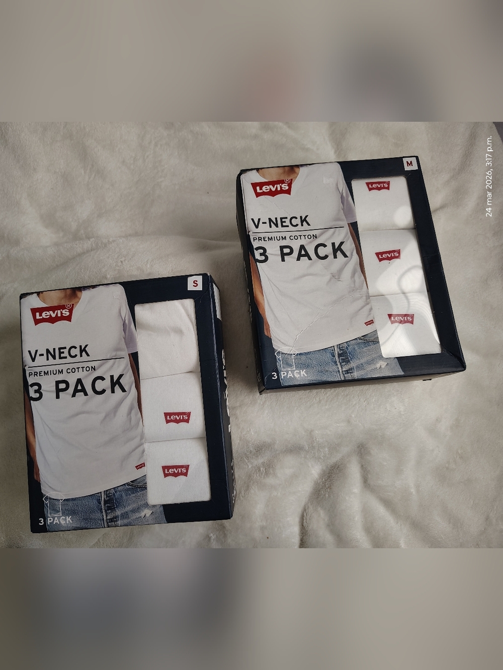 Pack of 2 Boxes: Levi's Premium Cotton – 6 White T-Shirts